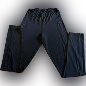 Eva Varro black elastic band straight legged pants, large